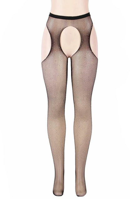 Sparkly Fishnet Tights (Black)