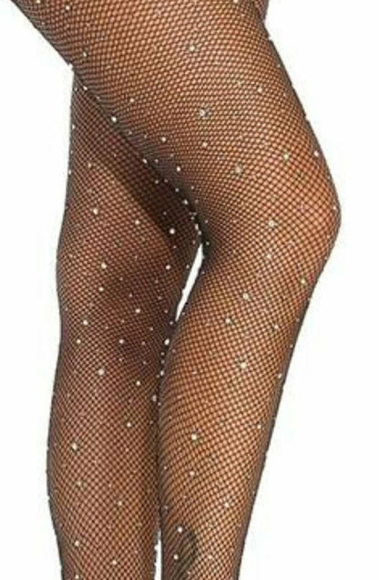Sparkly Fishnet Tights (Black)