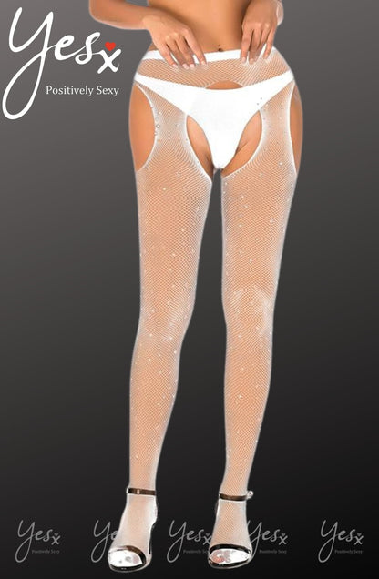 Sparkly Fishnet Tights (Black)
