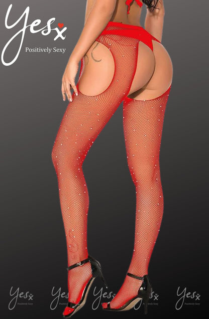 Sparkly Fishnet Tights (Black)