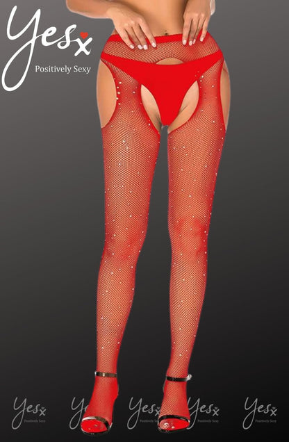 Sparkly Fishnet Tights (Black)