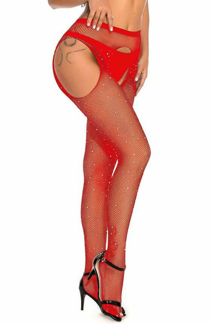 Sparkly Fishnet Tights (Black)