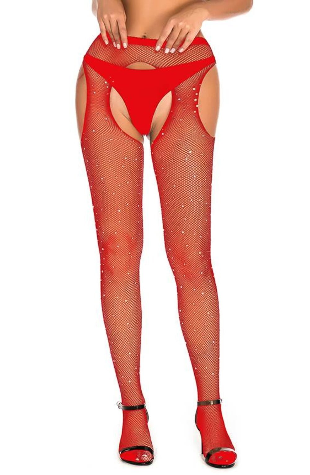 Sparkly Fishnet Tights (Black)