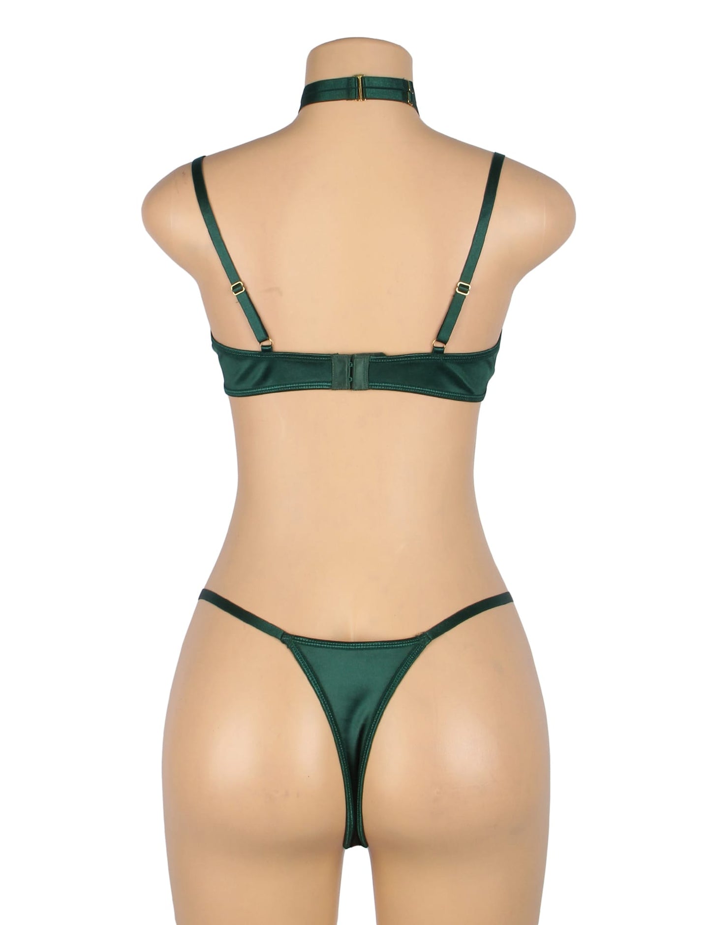 Hollow Cut Halter Bra Set
