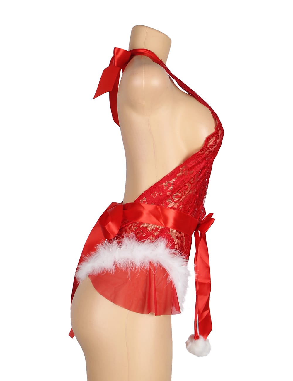 Christmas Halter Neck Teddy Lingerie (Up to 4XL)