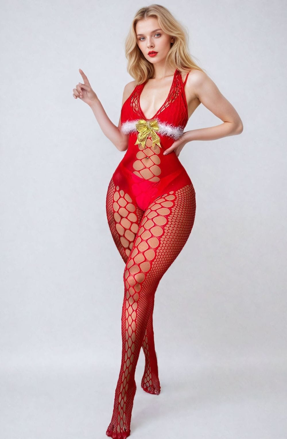 Fluffy Christmas Bodystocking