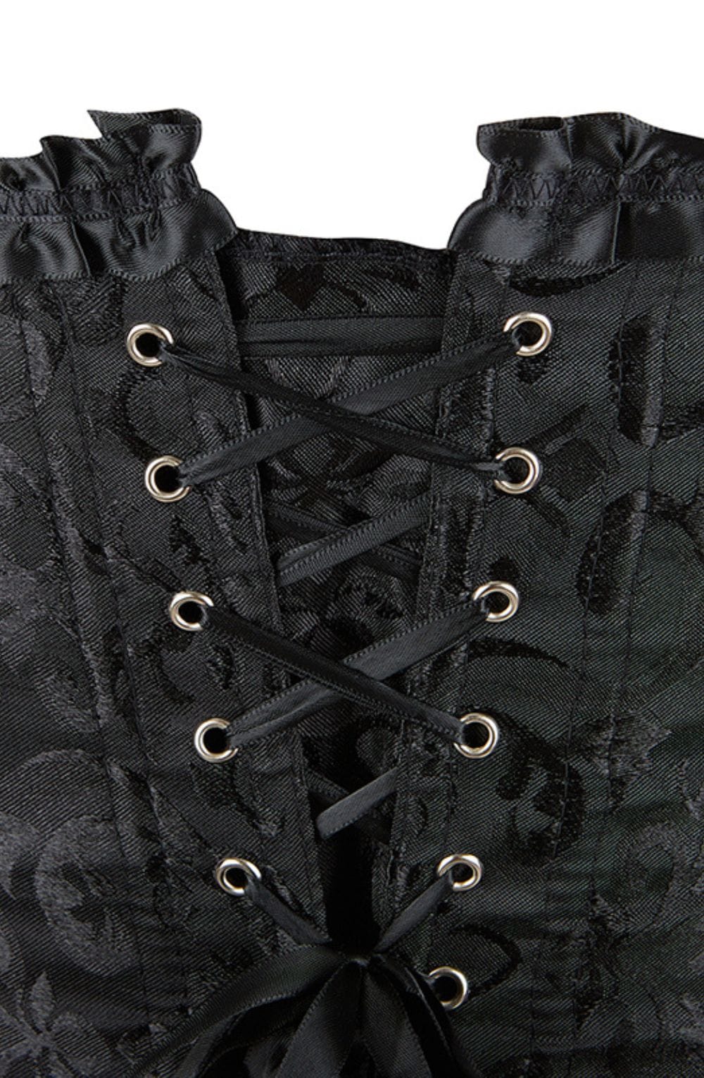 Elegant Brocade Corset (Black, Up to 5XL)