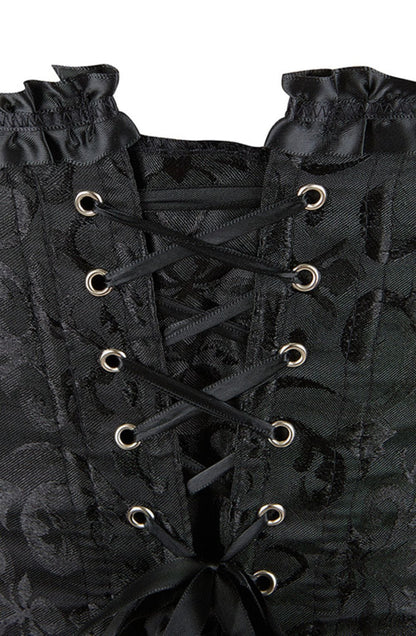 Elegant Brocade Corset (Black, Up to 5XL)