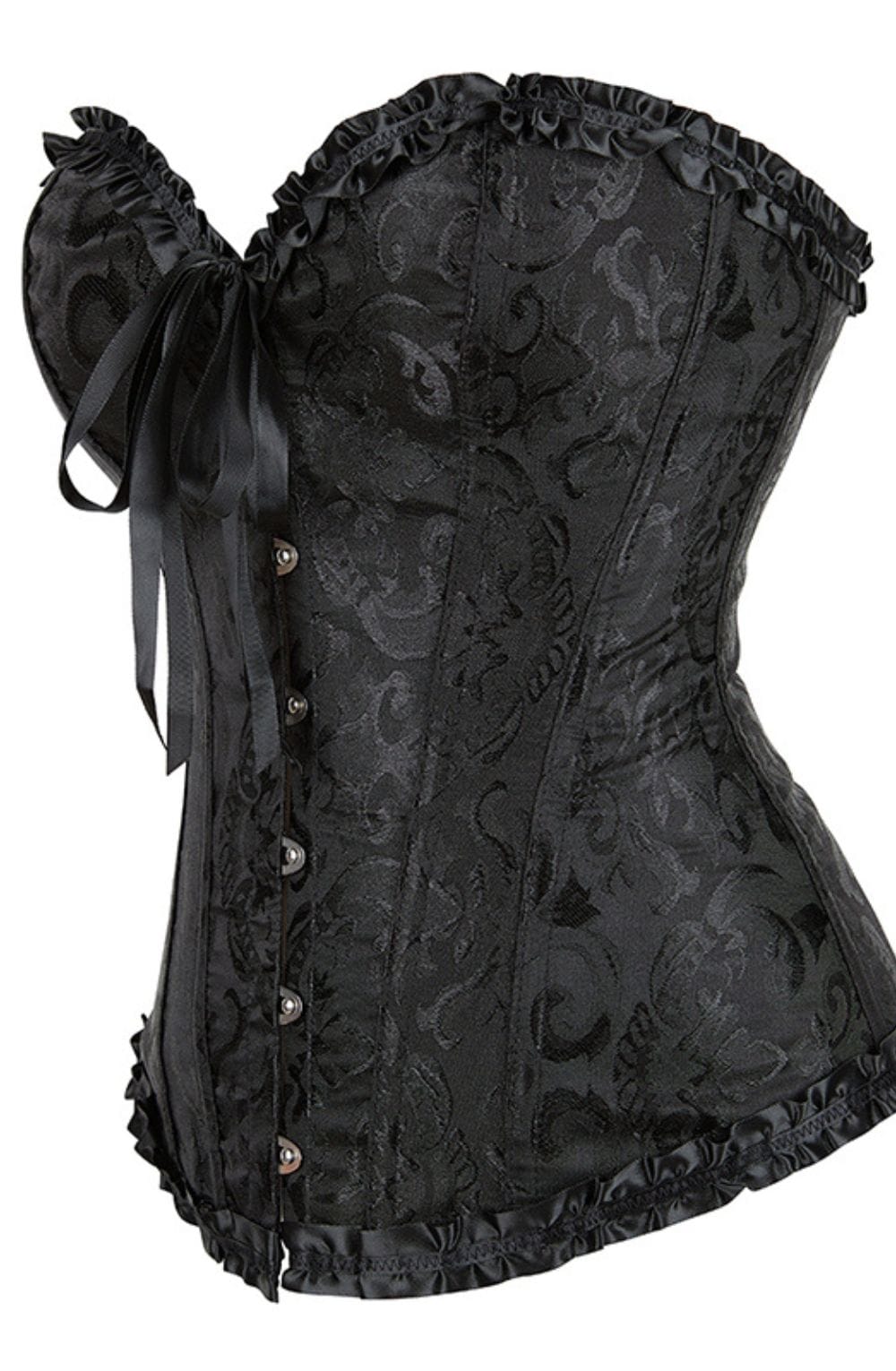 Elegant Brocade Corset (Black, Up to 5XL)