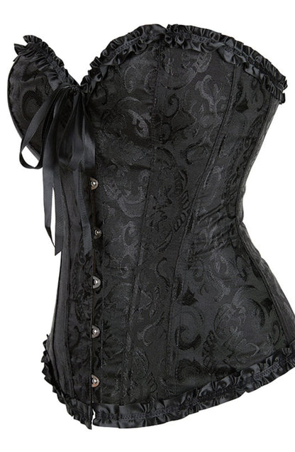 Elegant Brocade Corset (Black, Up to 5XL)