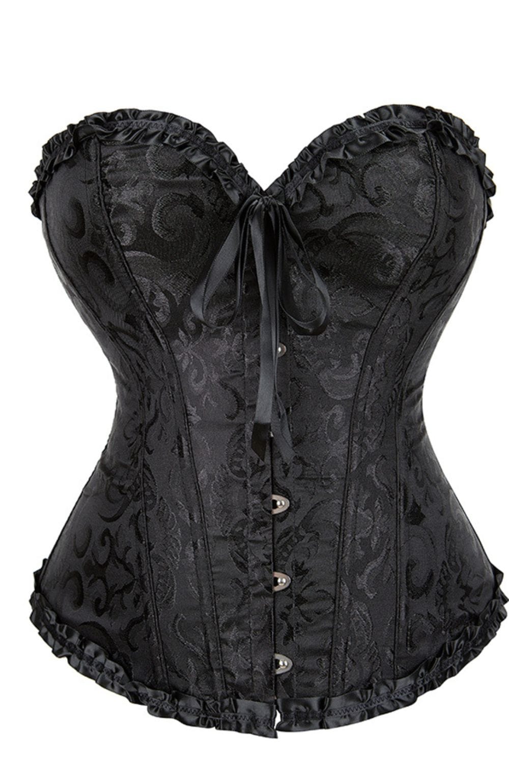 Elegant Brocade Corset (Black, Up to 5XL)