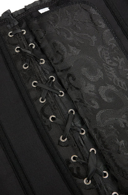 Elegant Brocade Corset (Black, Up to 5XL)