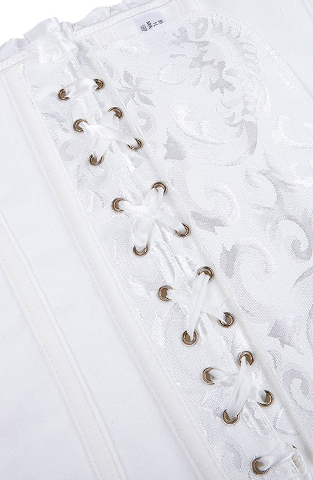 Elegant White Brocade Corset (Up to 2XL)