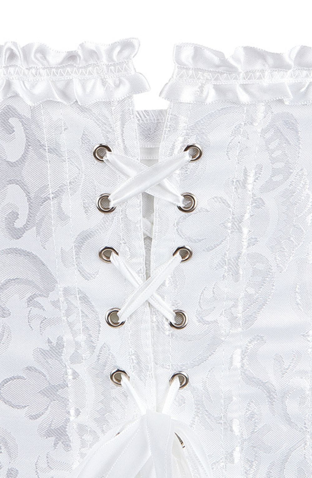 Elegant White Brocade Corset (Up to 2XL)