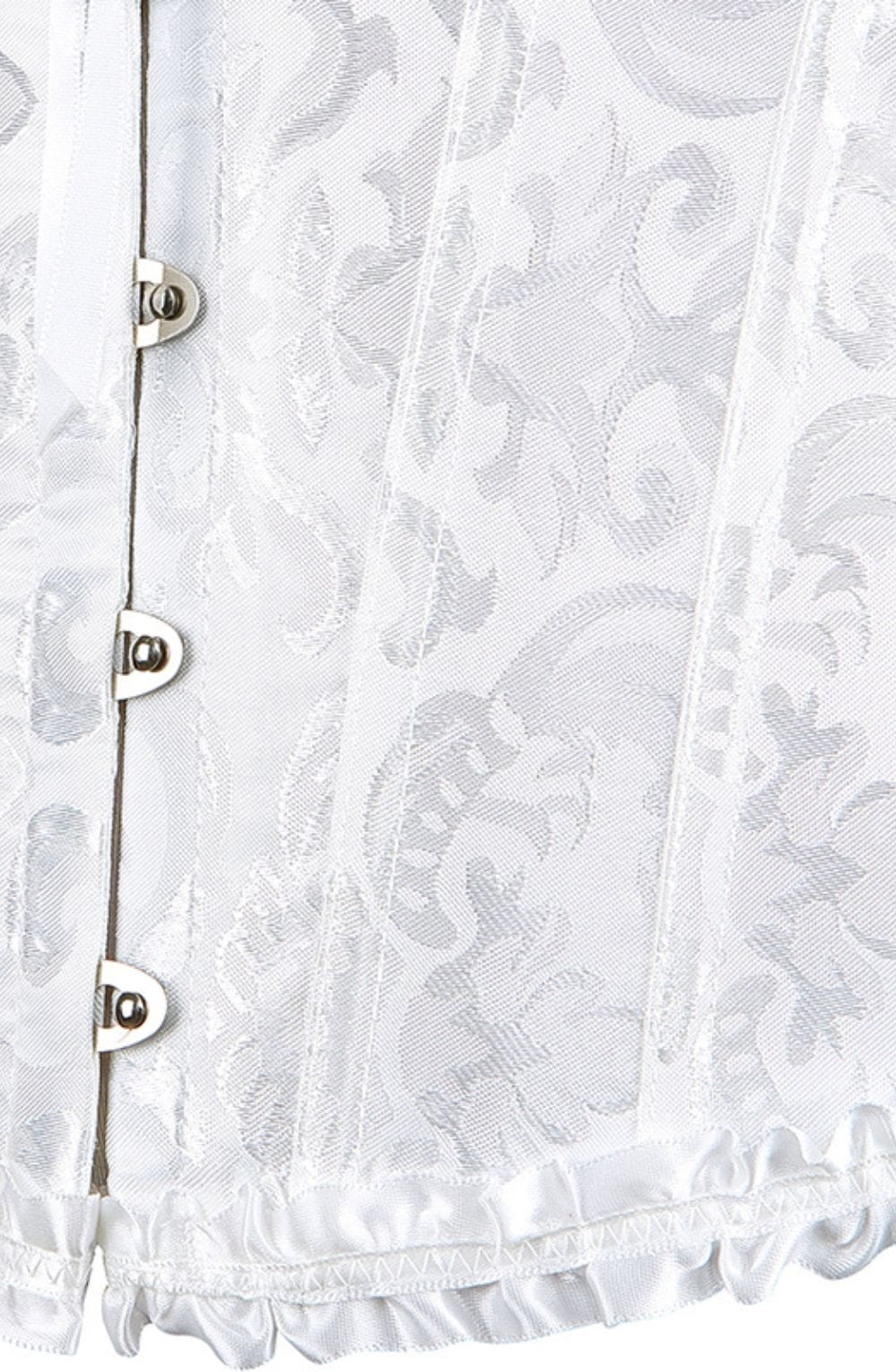 Elegant White Brocade Corset (Up to 2XL)