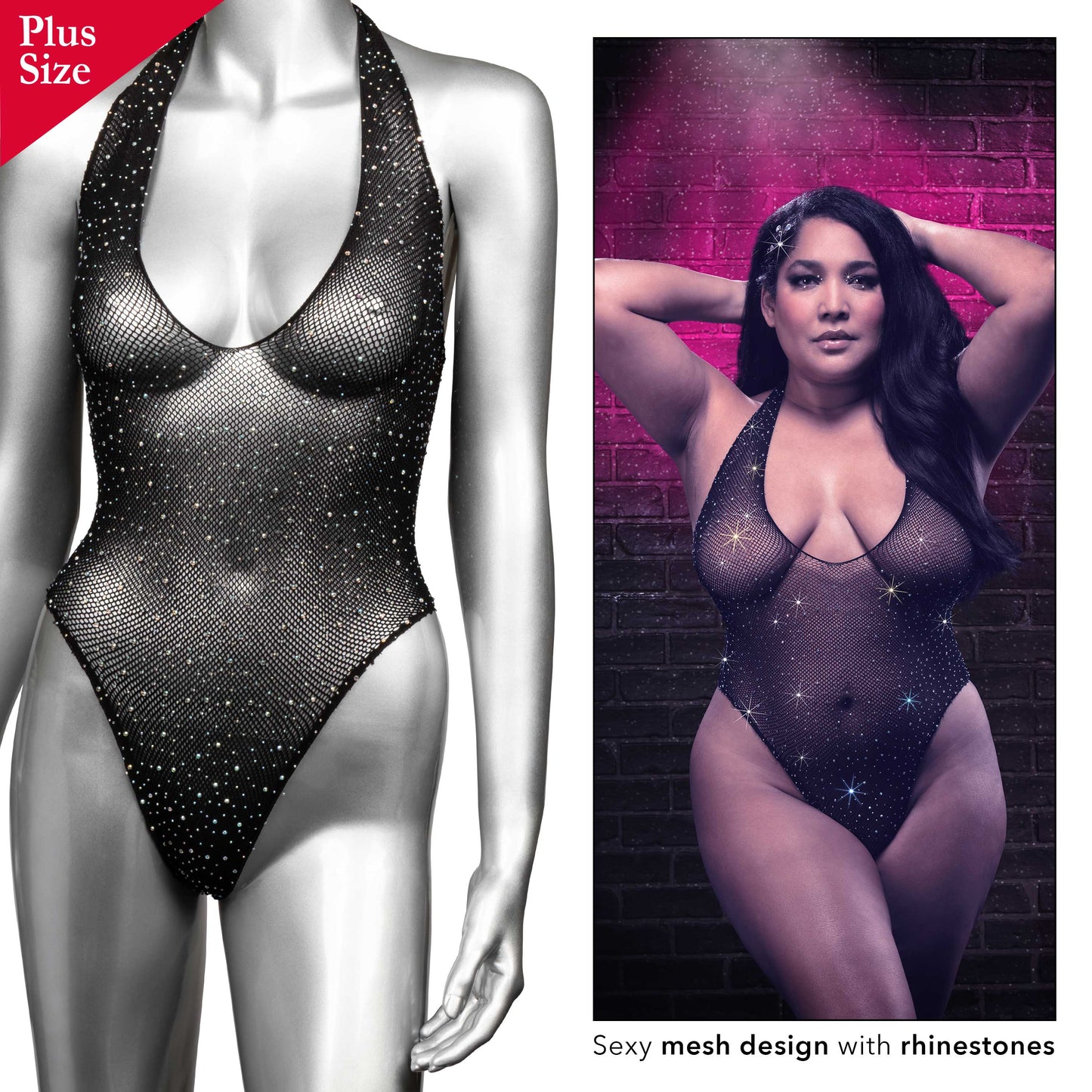 Radiance Deep Neck Body Suit - Queen - Black