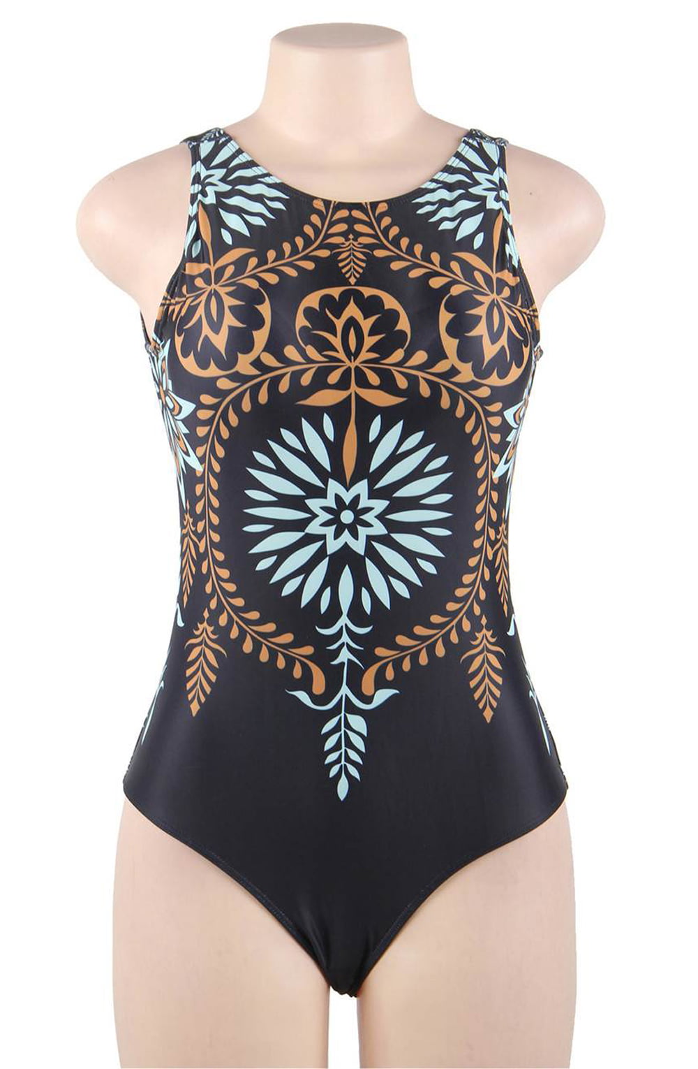 Elegant One Piece Swimsuit (Navy)