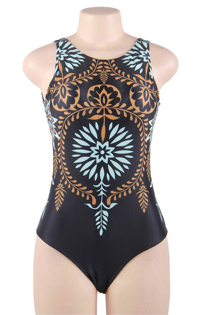 Elegant One Piece Swimsuit (Navy)
