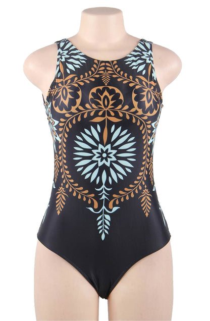 Elegant One Piece Swimsuit (Navy)