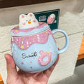 Sweet Sprinkle Donut Mug – With Lid & Spoon (Colors) - Puppy's Aesthetics