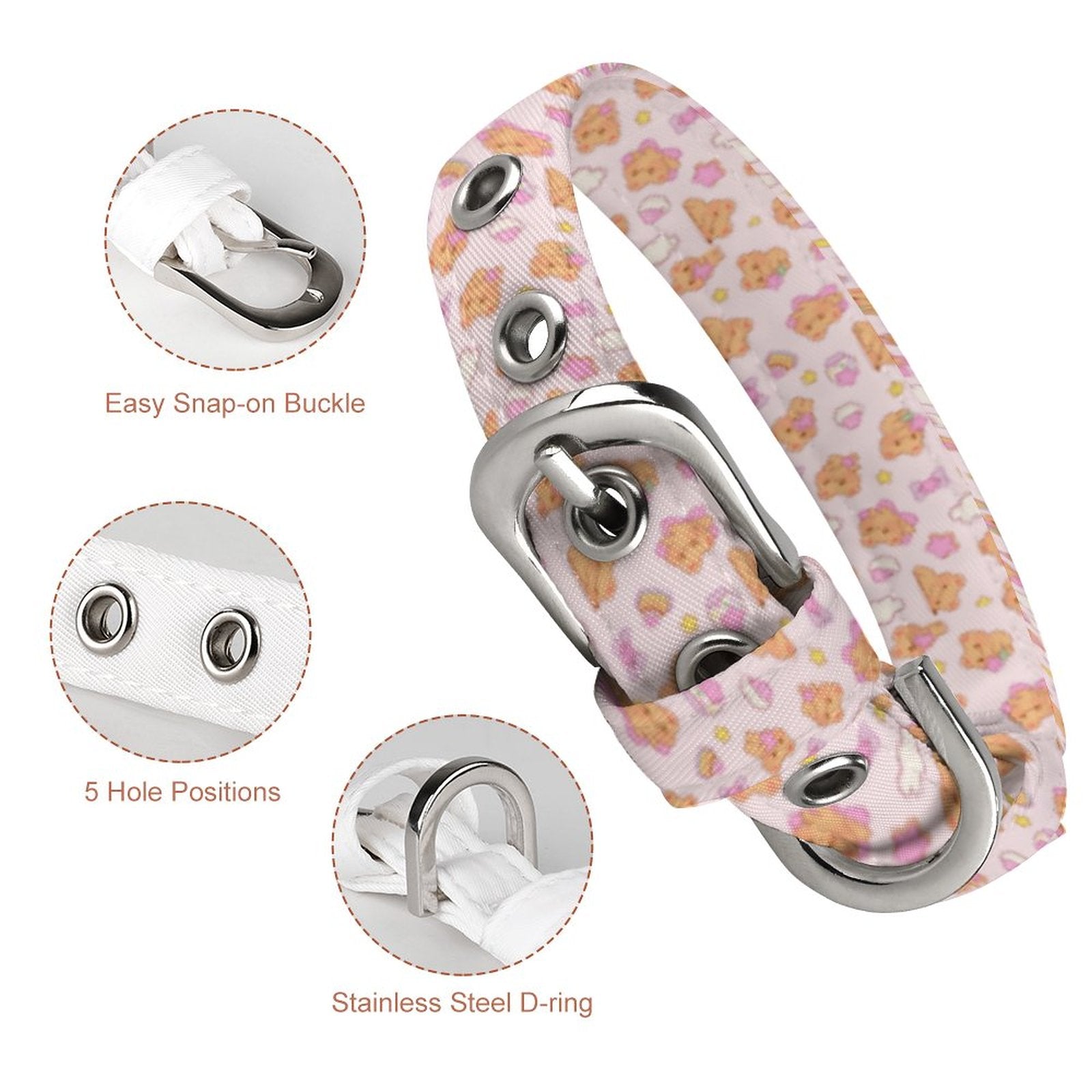 Bearly Adorable Cloth Pet Collar