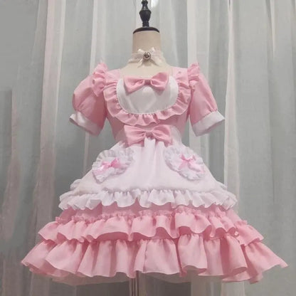 Pretty Lolita Maid Dress Set Pink