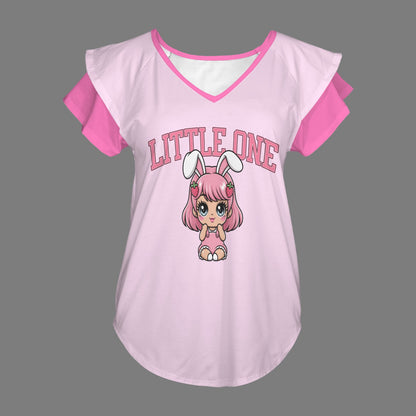 Little One Strawbaby Ruffle V-Neck Play Tee