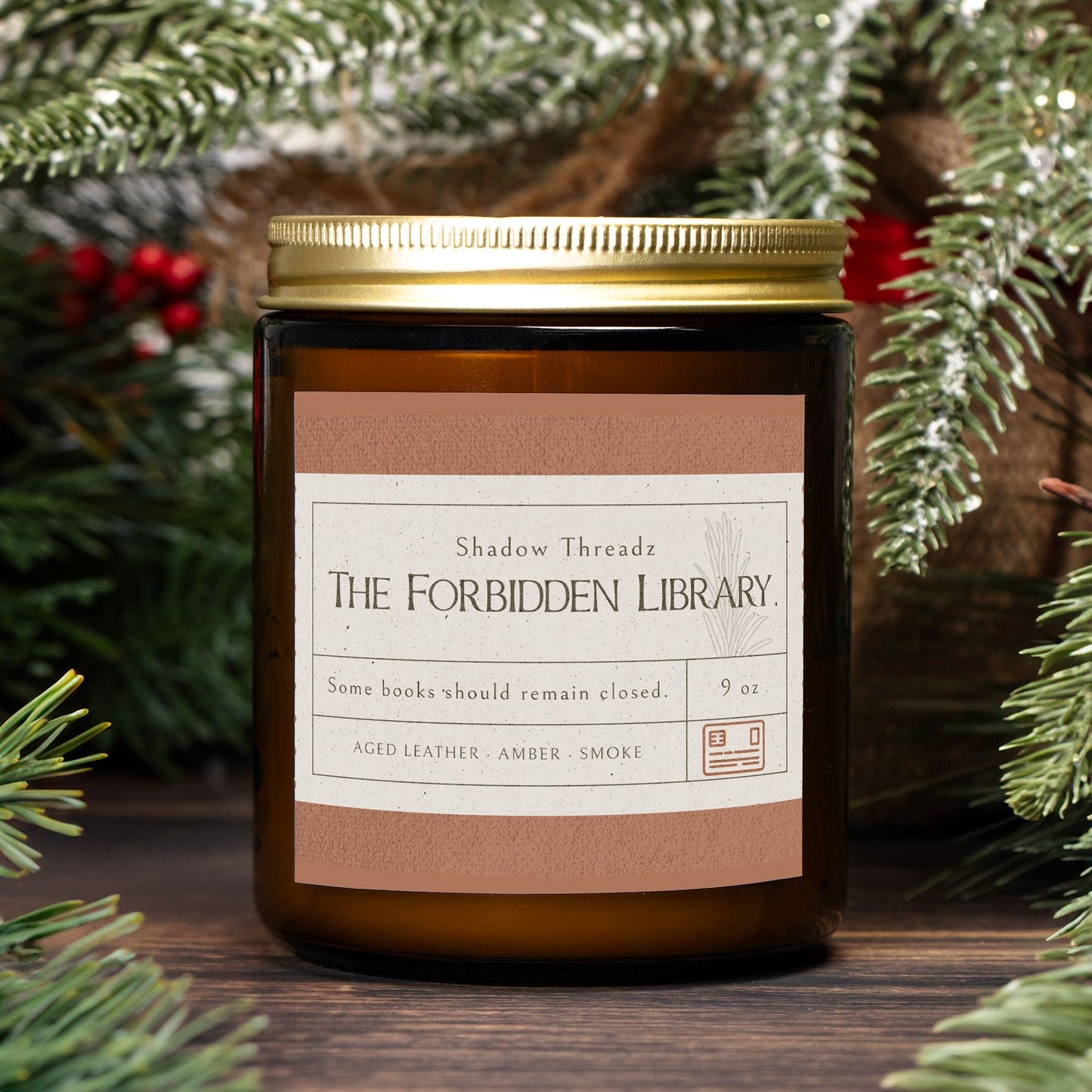 Forbidden Library Leather Candle 9oz