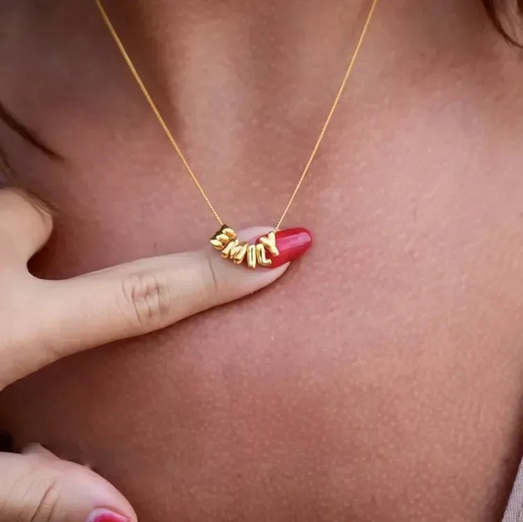 Bubble Love 3D Name Necklace - Puppy's Aesthetics