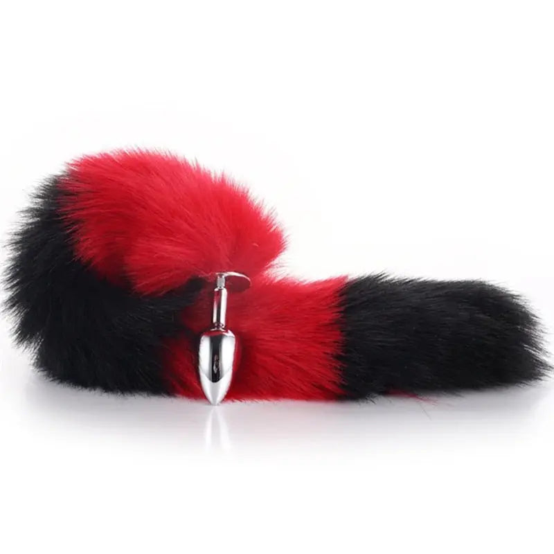 Kawaii Pink & Black Anal Tail (28 Colors) Red Black