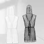 Midnight Whispers Men’s Lace Mesh Bathrobe