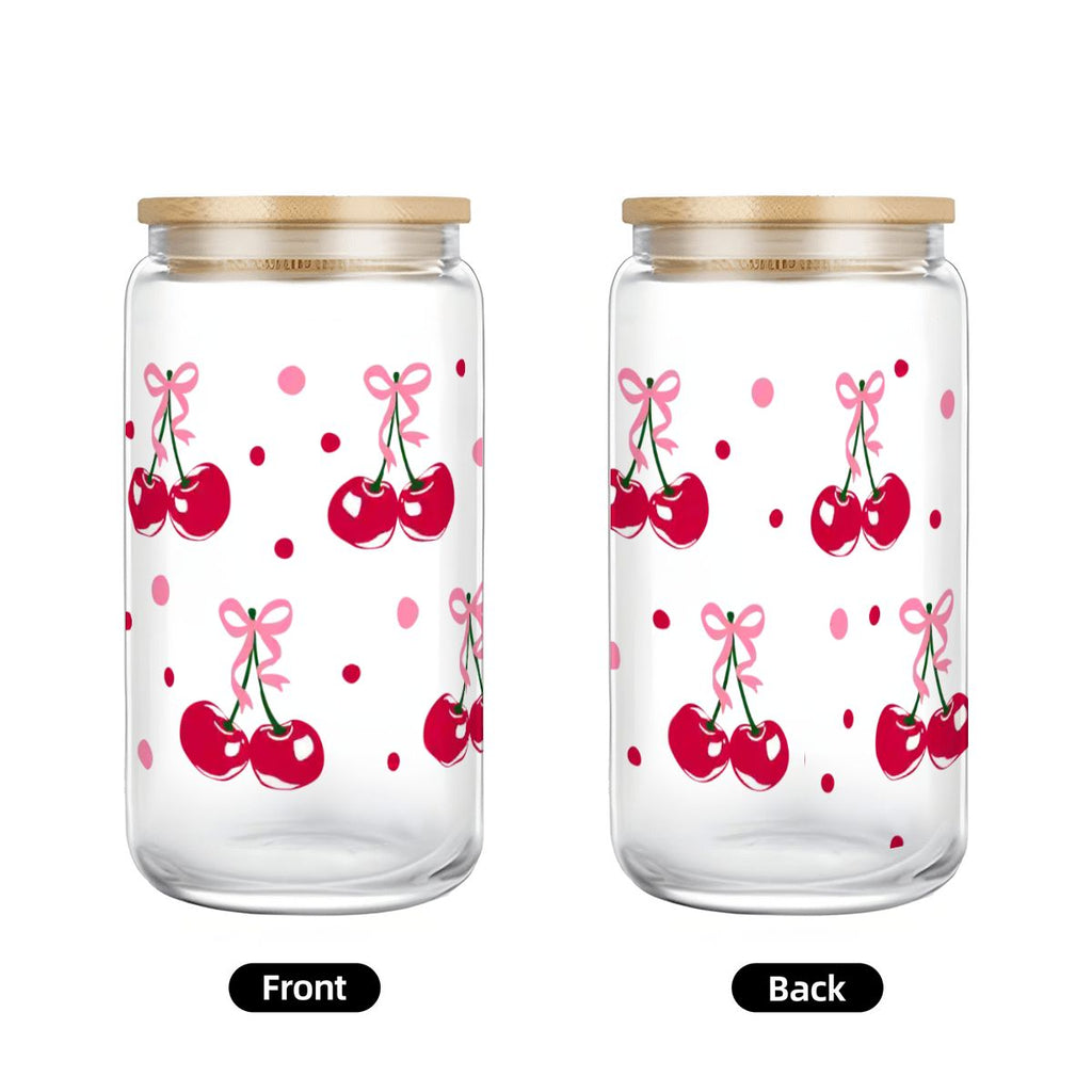 Pretty In Cherries Glass Sipper