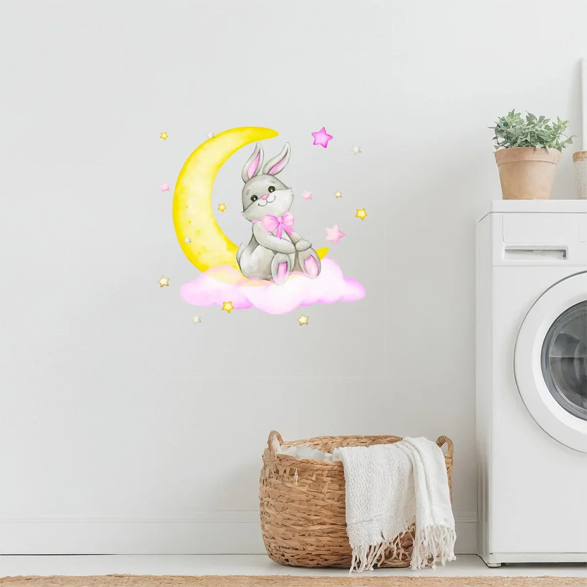 Lil Moon Bunny PVC Wall Sticker - Puppy's Aesthetics