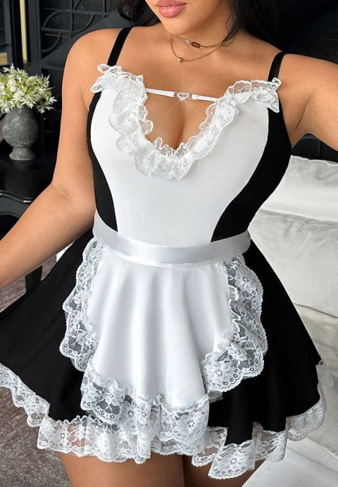 French Maid Costume with Apron (Plus Size)