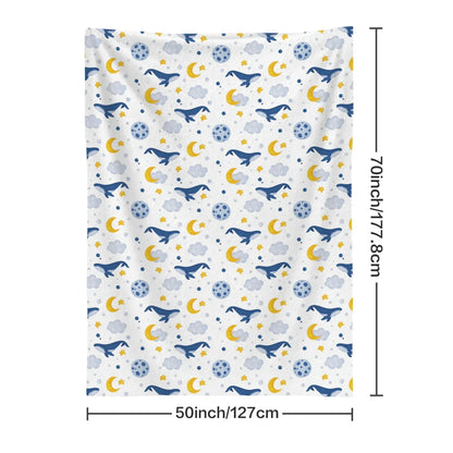 Dreamy Whale Fleece Blanket - Puppy's Aesthetics