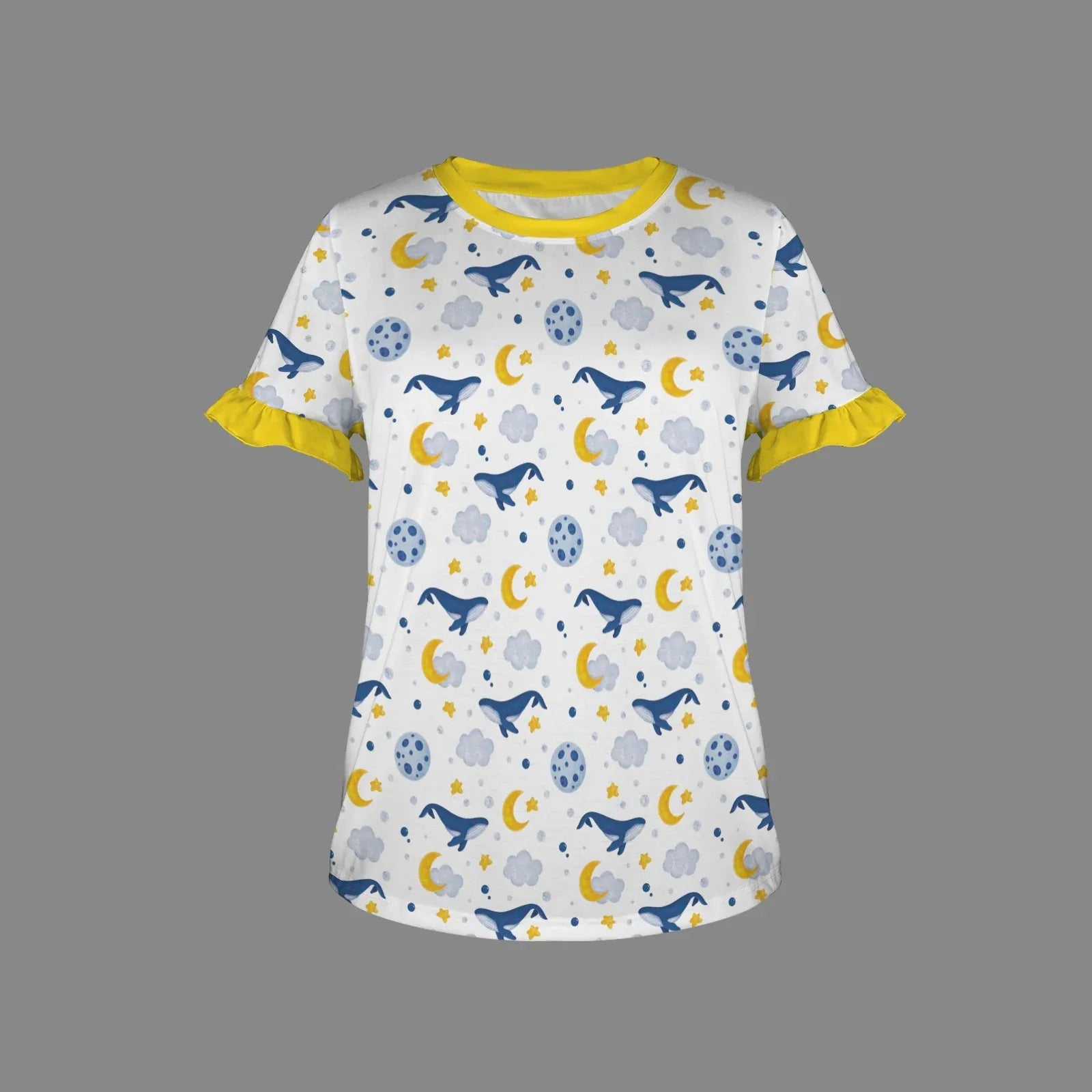 Sleepy Whale Ruffle Play Tee - Puppy's Aesthetics