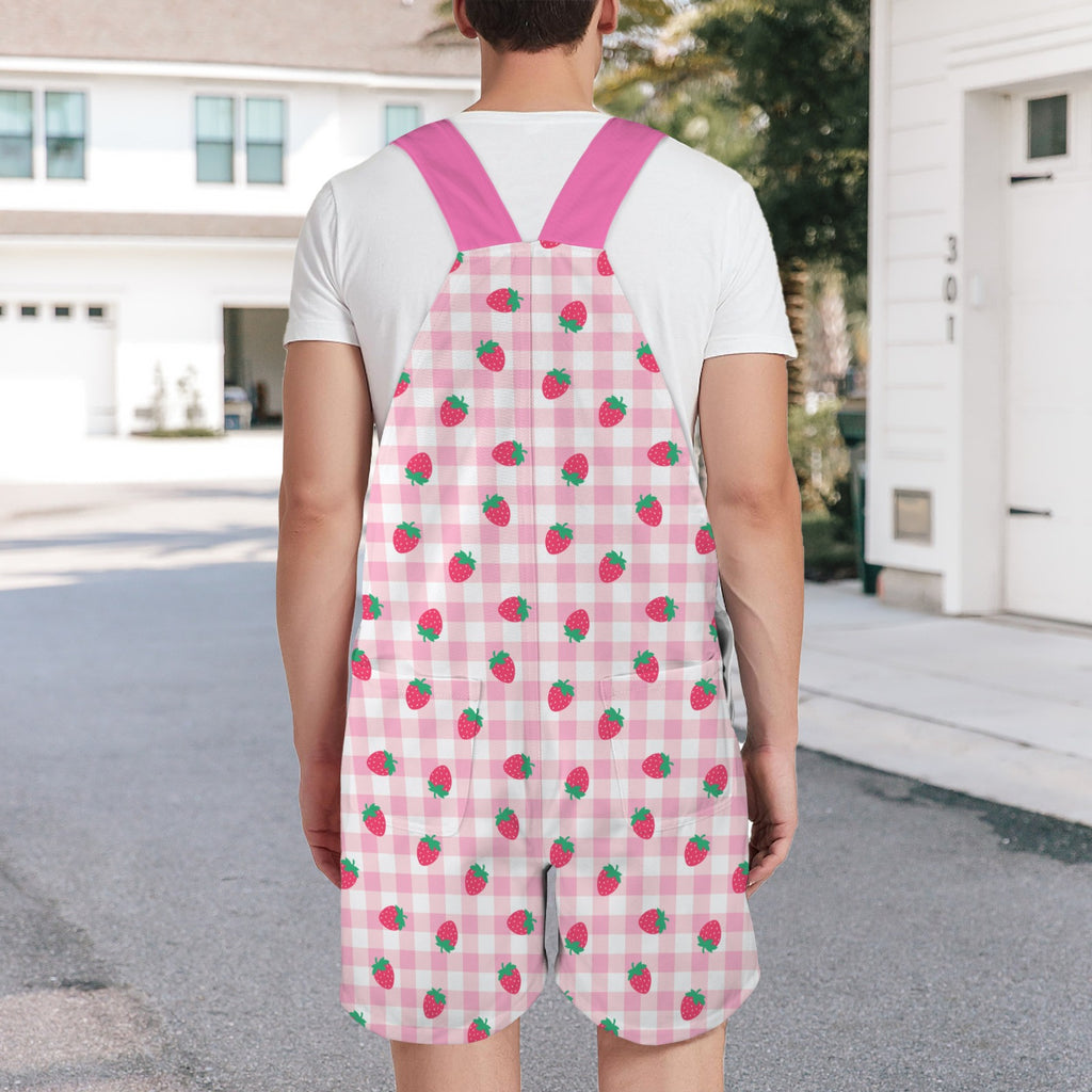 Strawberry Plaid Unisex Huggeralls