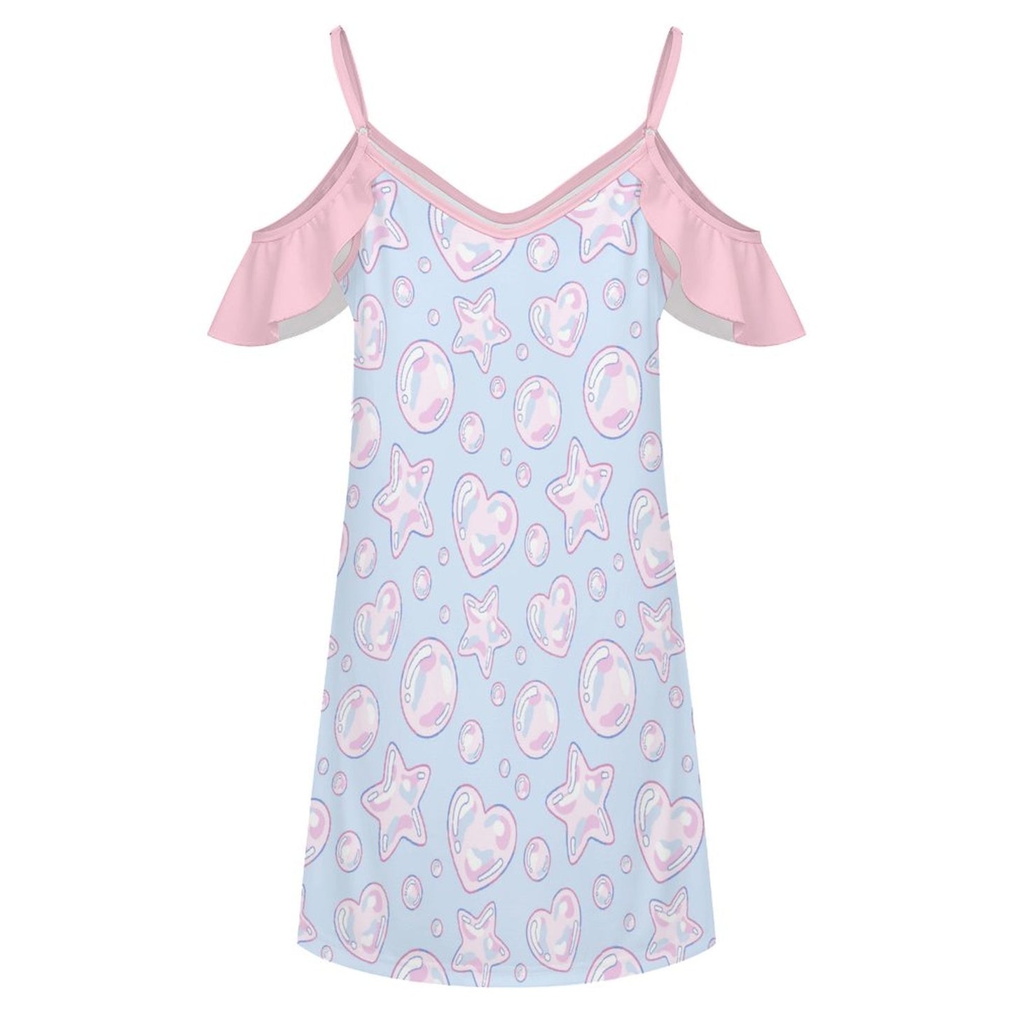 Kawaii Bubbles Ruffle Strap Play Dress
