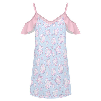 Kawaii Bubbles Ruffle Strap Play Dress