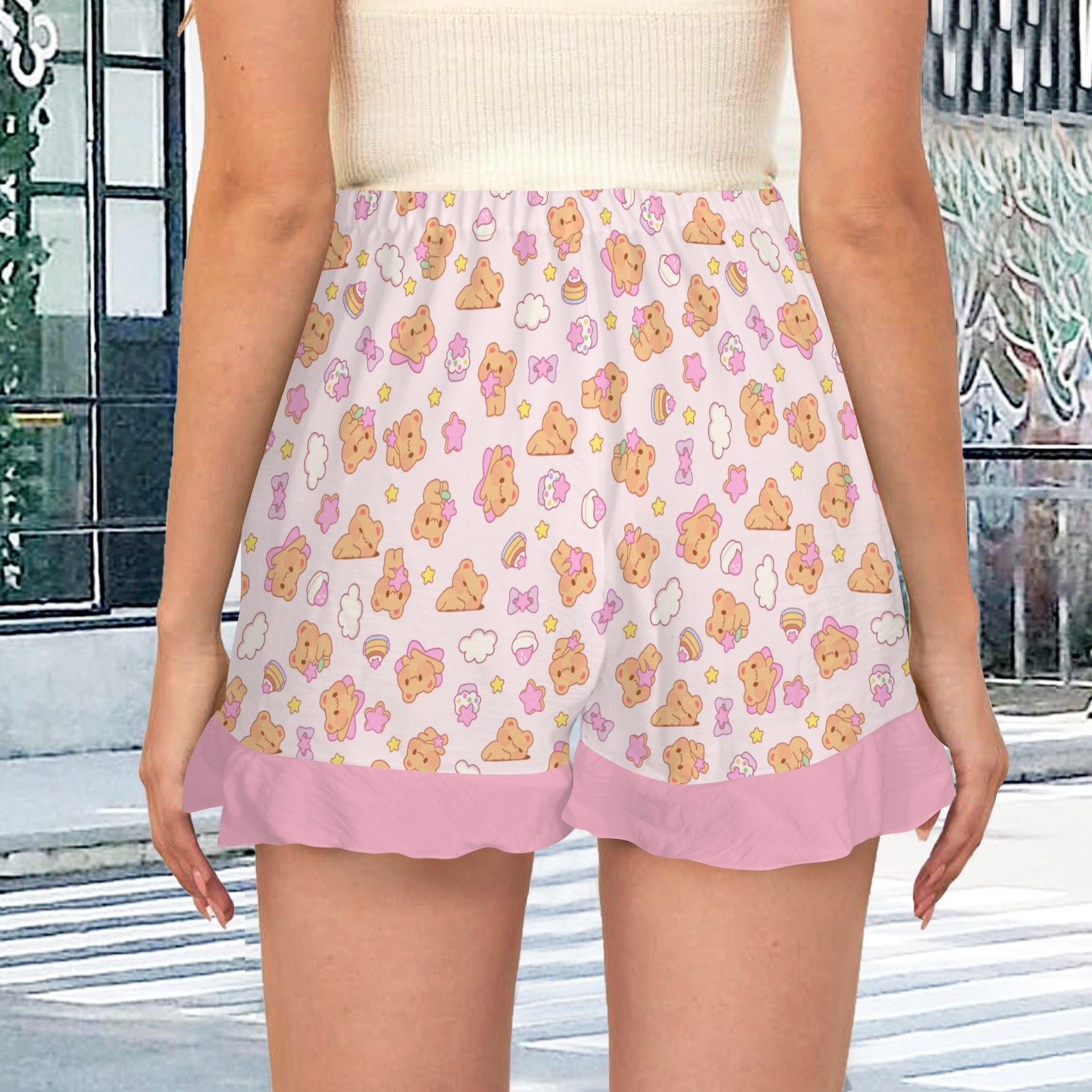 Bearly Adorable Ruffle Shorts