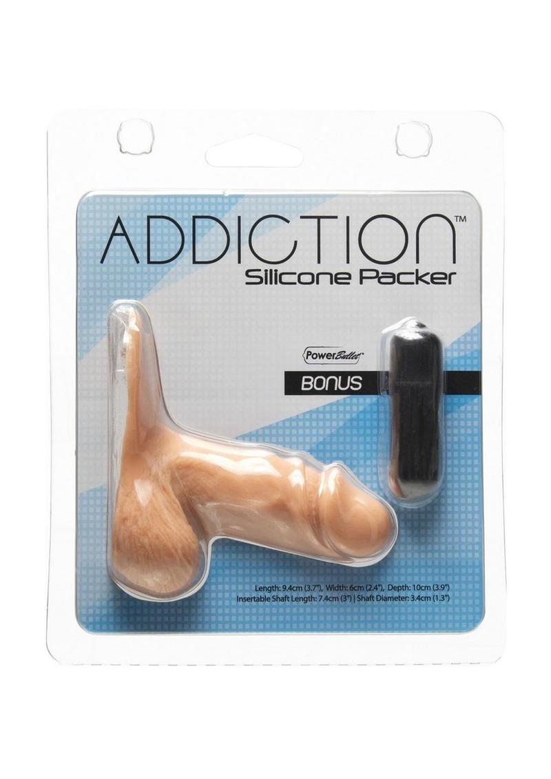 Silicone Packer Dong with PowerBullet (Caramel)