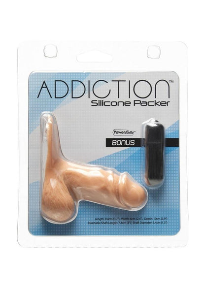 Silicone Packer Dong with PowerBullet (Caramel)