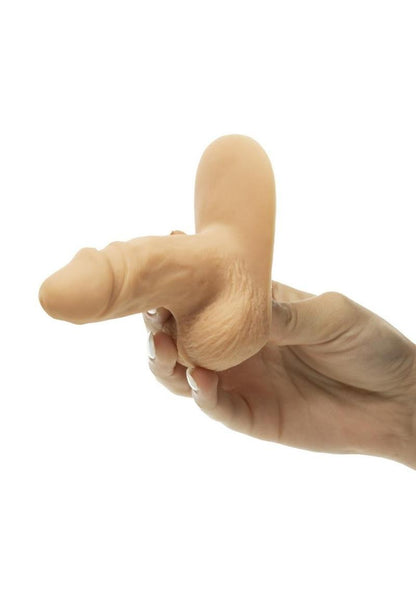 Silicone Packer Dong with PowerBullet (Caramel)
