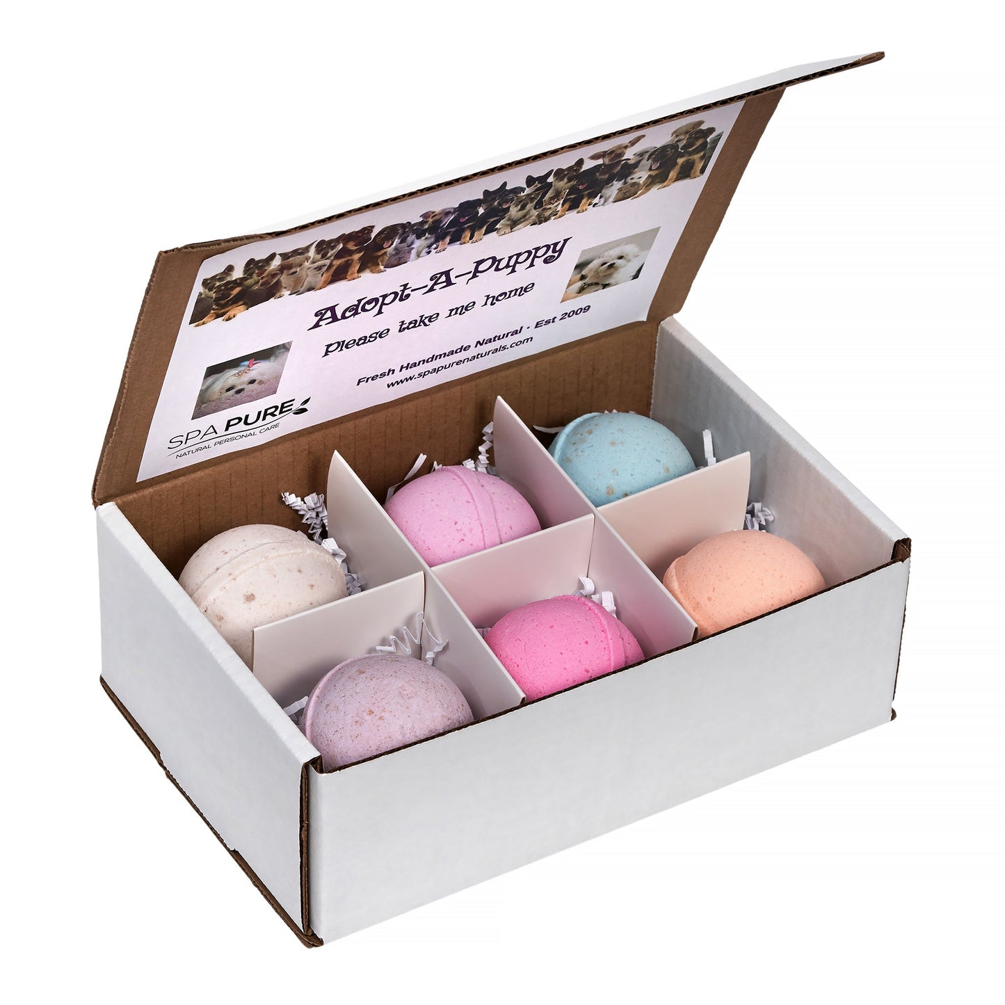 Adopt-a-Puppy Surprise Bath Bomb Gift Set (6 Pack)
