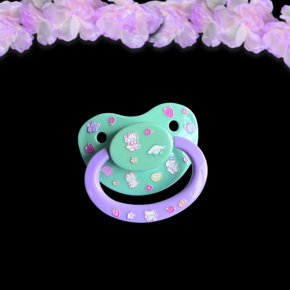 Glow In The Dark Adult Pacifier - Fruits & Kittens - Puppy's Aesthetics