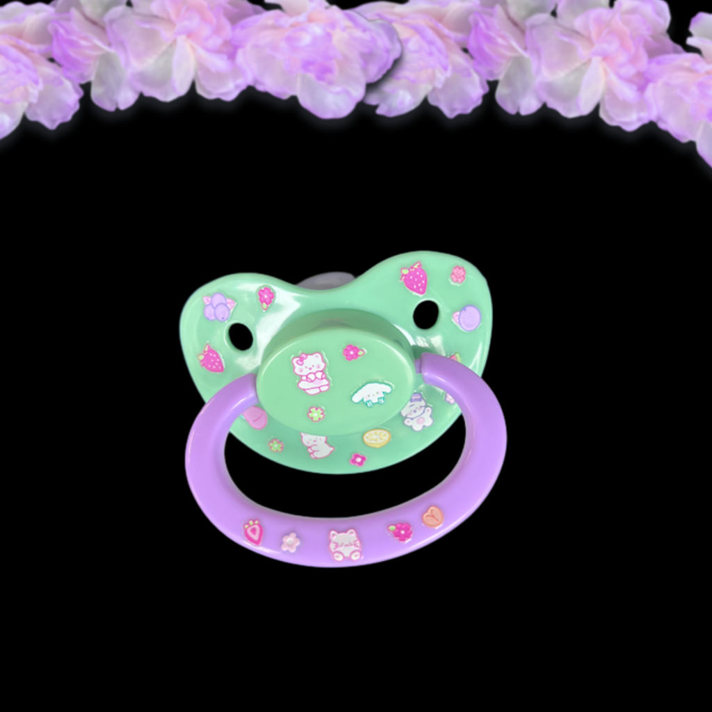 Glow In The Dark Adult Pacifier - Fruits & Kittens