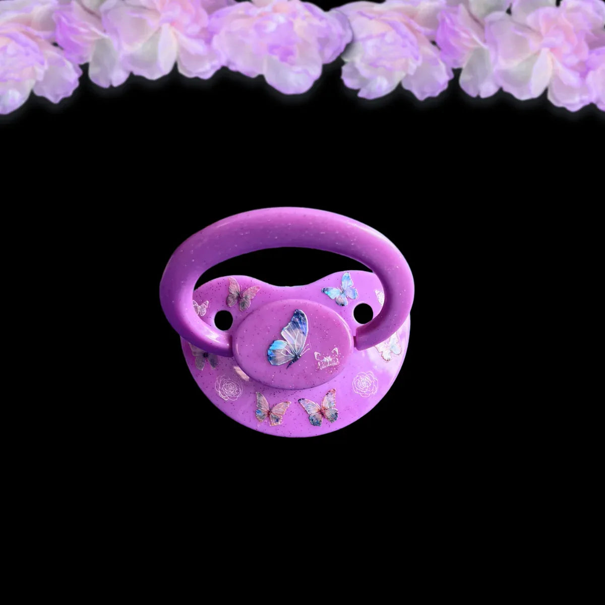 Adult Pacifier - Glitter Butterflies - Puppy's Aesthetics
