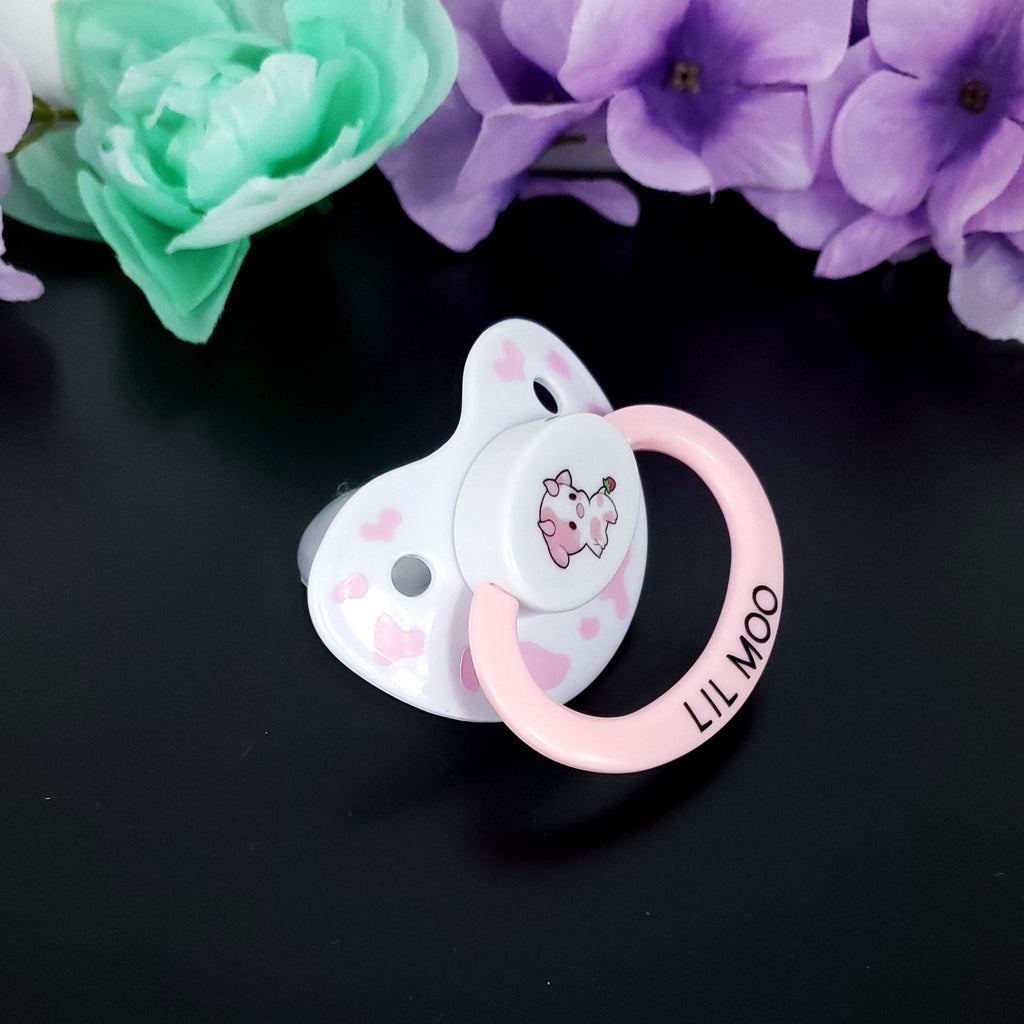 Adult Pacifier - Sweet Pink Cow