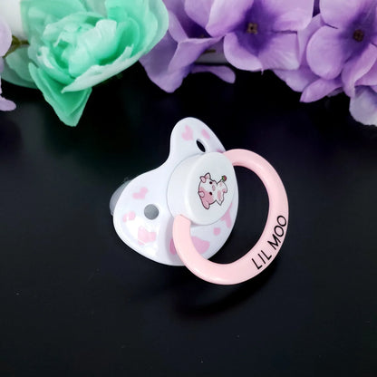 Adult Pacifier - Sweet Pink Cow - Puppy's Aesthetics
