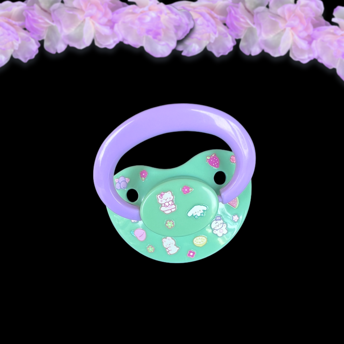 Glow In The Dark Adult Pacifier - Fruits & Kittens